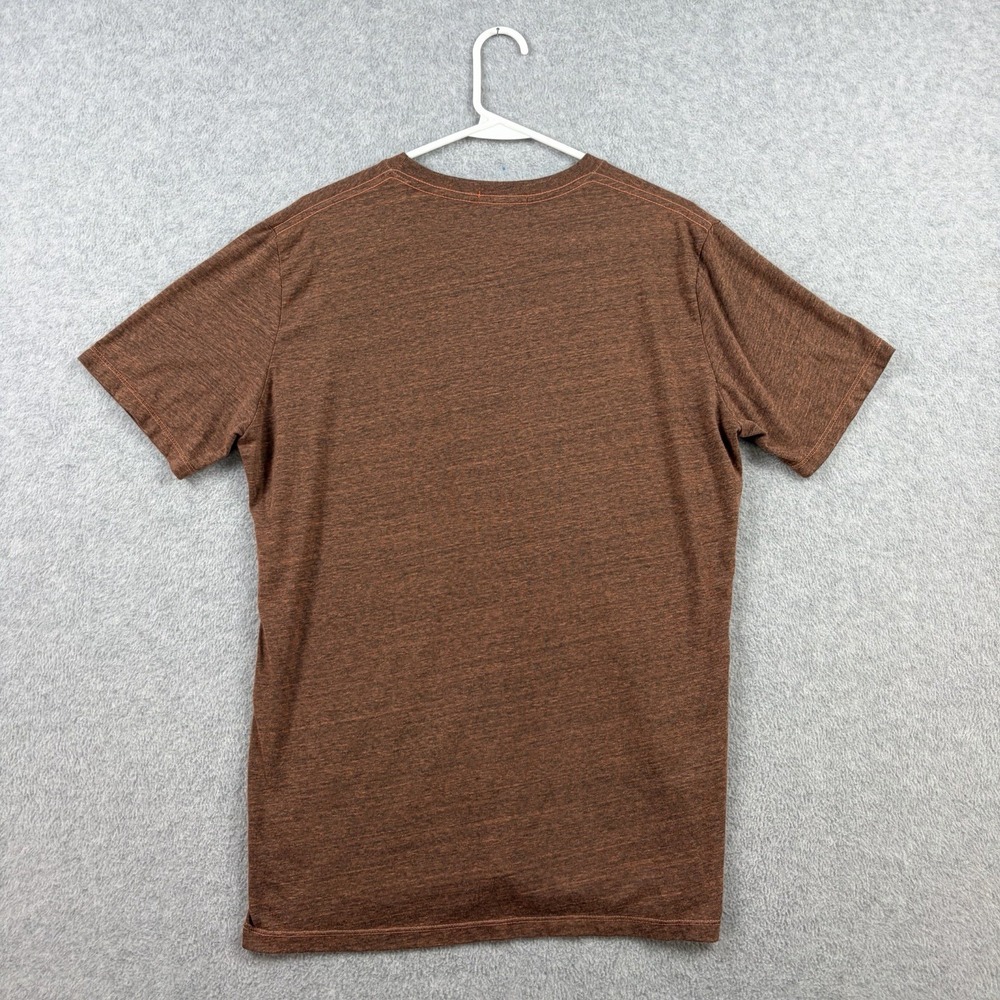 Gustin T Shirt Mens Large Rust Brown Slub Cotton Blend Blank Crewneck Tee USA - Picture 4 of 8